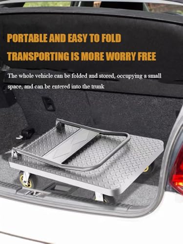 Carrello con piattaforma pieghevole resistente con ruote e maniglia, carrello multiuso durevole per un facile trasporto e sollevamento pesante, soluzione versatile per traslochi per casa e magazzino
