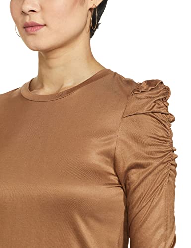 Image of Marks & Spencer Womens Solid Viscose Crew Neck Regular Fit Long Sleeve Top
