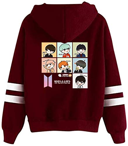 YIMIAO Femme Fille Fans de Groupe de garçon Sweat à Capuche Love Yourself Her Bangtan Boys Pull Manches Longues Homme Sport Hoodie(S)