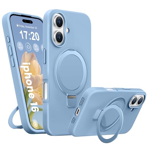 BENTIACC Liquid Silicone Magnetic Case for iPhone 16, Light Blue