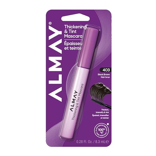 Almay Thickening & Tint Mascara, Nourishing Mascara, Hypoallergenic, 403 Black Brown
