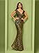 Womens Sequined Long Evening Gown Glamous Sleeveless V-Neck Mermaid Prom Dress for Wedding Party Club Occasions Olive Green S