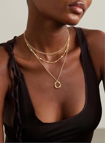 Gold Layered Necklaces for Women Necklace Stack 14 Gold Plated Hypoallergenic Non Tarnish Waterproof Lightweight Dainty Pendant Jewelry Set Trendy Gift Accessories for Women4