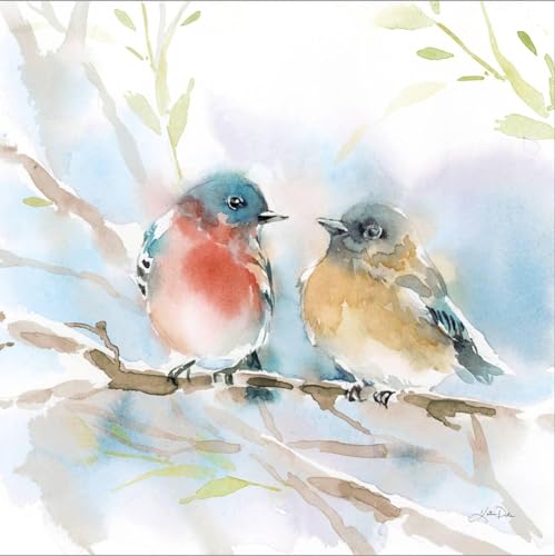 ART.COM Stretched Canvas Print Bluebird Pair in Spring by Katrina Pete, 30" x 30" by ART.COM - Image 2