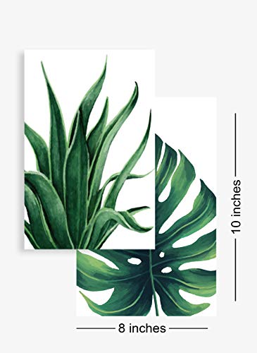 Botanical Prints Wall Art 8X10 Unframed Fall Pictures Boho Sage Green Leaf For Bathrooms, 4 Pieces Tropical Plants Pictures Minimalist Greenery Watercolor Painting, Palm Banana Monstera Green Leaf Wall Decor For Office Bedroom Living Room Wall Art Décor Plants Posters Oil Paintings Posters Prints Watercolor Aesthetic Posters #TOP2