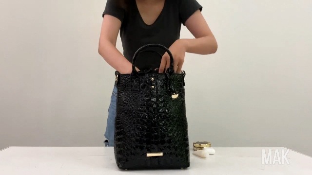 Cartera tote para mujer de cuero vegano con diseño cocodrilo miniatura 7