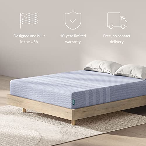 Leesa Studio 10" Mattress, Queen Size, Cooling Memory Foam / Certipur-Us Certified / 100-Night Trial, Heather-Blue #TOP1