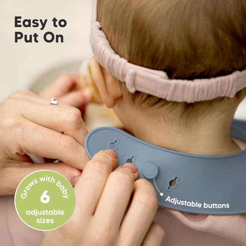 Image of KeaBabies 2-Pack Silicone Bibs for Babies, Toddlers Girl, Boy (Ocean)