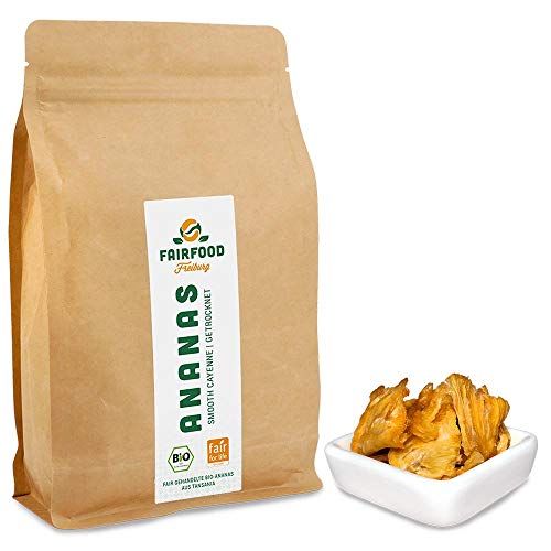 Fair gehandelte Bio Ananas: Smooth Cayenne (400g) | getrocknet in Stücken aus Kooperative in Tansania, ungesüßt, ungeschwefelt Cover