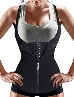 Nebility Women Waist Trainer Corset Zipper Vest Body Shaper Cincher Tank Top