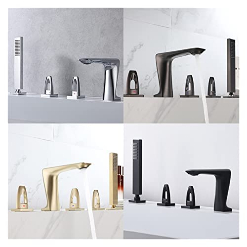 Robinetterie or brossé de luxe avec mélangeur 3 trous design unique - 2