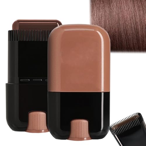 Tinte en barra portátil 2 en 1 con peine, correctores de raíces resistente al agua y al sudor para fijaciones rápidas, seguro y práctico para todo tipo de cabellos (Marrón castaño)
