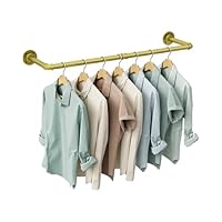 OROPY Industrial Pipe Clothes Rack, Heavy Duty Wall Mounted Black Iron Garment Rack