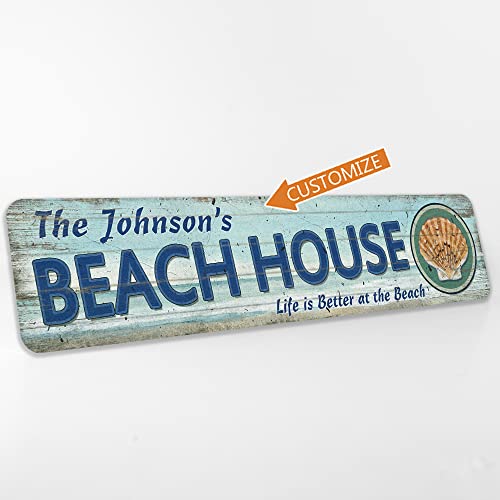 Personalized Beach House Sign Beach Themed Décor Coastal Decoration Pool Sign Gift 4X18 204182002048 #TOP1