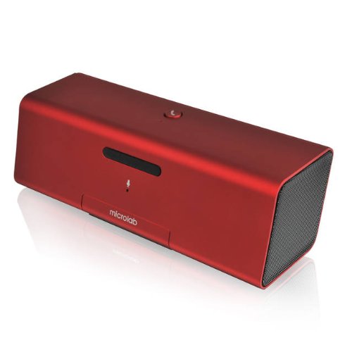 Pack of 5 Microlab MD212 Wireless Bluetooth Portable Stereo Speaker w/Microphone & Rechargeable Battery & Retractable Tray (Red)