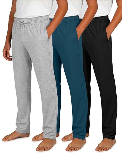 Real Essentials 3 Pack: Boys Cotton Soft Pajama Pants Kids Bottoms Pjs Youth Teen Pijamas Sleep Pyjamas Lounge para Nios- Set 8 XS 4-5