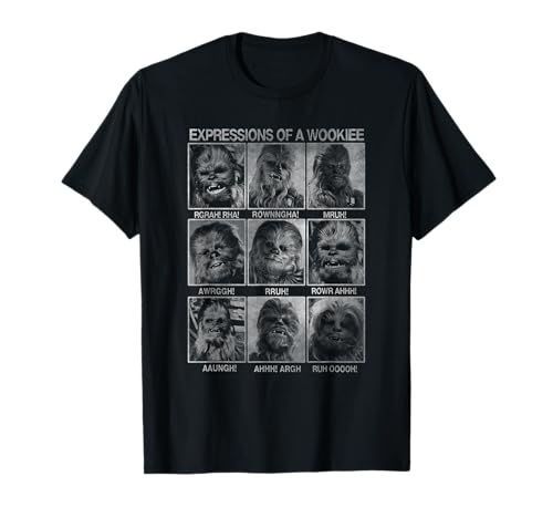 T-shirt Star Wars Chewbacca Expressions style Wookiee Yearbook pour fan