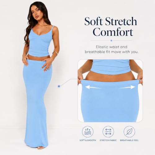 Image of Two Piece Skirt Set Women Maxi Long Skirt and Top Outfit