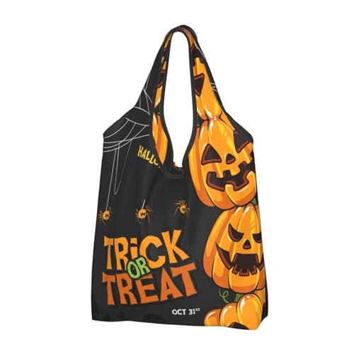 Sac fourre-tout femme grand sac de courses pliable tissu cabas réutilisable citrouille Halloween travail