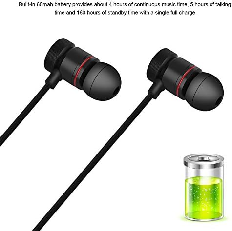 Portable Bluetooth Headphones, Bewinner Wireless Earphone Built-in Magnets Sports Headphone With Soft Rubber Earbuds Magnet Bluetooth Earphone for phones(Black)