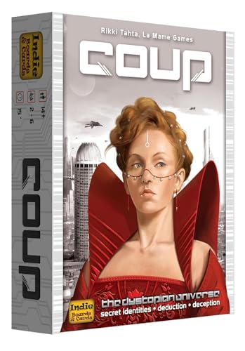 Image of Coup Card Game for 2-6 Players, Board and Party Game with 3D Printed Insert, Sleeved Cards
