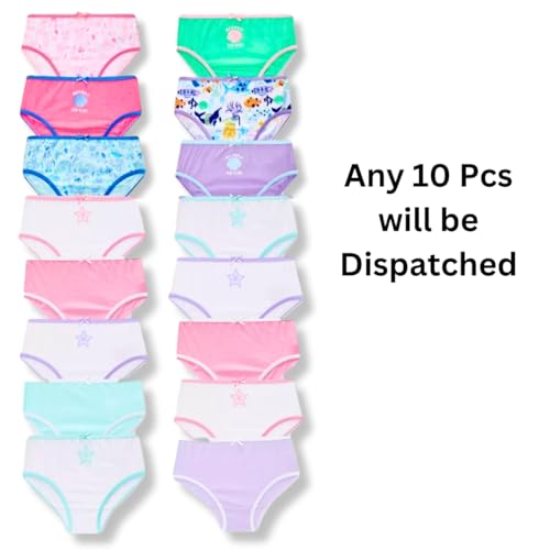 Image of TuddyBuddy Girl's 100% Cotton Graphic Prints Briefs /Panty /Underwear /Panties, Multicolor