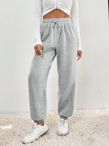 SweatyRocks Calça de moletom feminina com cordão na cintura, básica, atlética, jogger com bolsos, Ci
