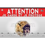 Pancarte métal Attention au chien dogue du tibet
