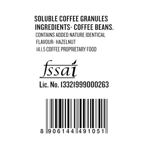 Image of Sleepy Owl Hazelnut Premium Instant Coffee Powder | 100% Arabica Freeze Dried Coffee - 50g | Make Cafe Style Hot or Cold Coffee, Black Coffee, Cappuccino, Latte at Home | Makes 25 Cups