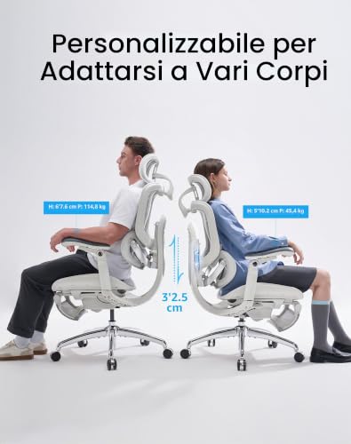 Doro C300 V2 Sedia da Ufficio Ergonomica con Poggiapiedi - Sedia gaming - Immagine 5