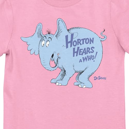Horton Hears A Who Horton Logo Text Youth Girl's Pink Crew Neck Short Sleeve T-Shirt2