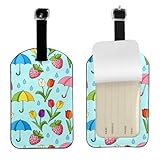 Spring Shower & Berries Luggage Tag with Privacy Protection,Travel Luggage Identifier,Fashionable Travel Accessory