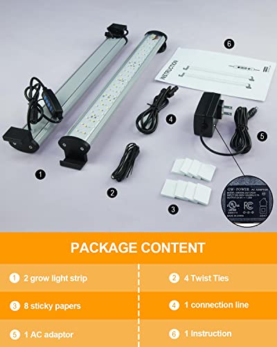Dommia Grow Light Strip, 6000K White Spectrum Plant Light For Indoor Plants, Dimmable Full Spectrum Grow Lights With Timer, Ip54 Grow Lights For Seed Starting, Led Grow Light Fixture For Greenhouse #TOP6
