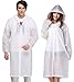 Produktbild LEO Transparent Regenponcho Wiederverwendbar Regenmantel Wasserdicht Atmungsaktiv Regencape tragbarer Regenmantel Regenbekleidung Regenjacke Wandern Camping Angeln 160-190cm, Eva, 2 Stück (a-Weiß)