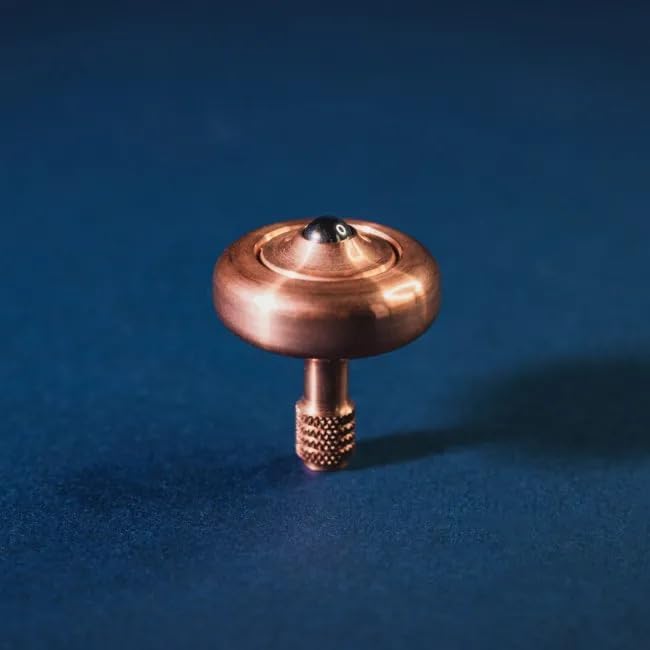 Lambda Precision Spinning Tops by Prometheus Lights - Copper with Stainless Steel Contact Point, Adult Collectible Desk Fidget Kinetic Toy, 14+