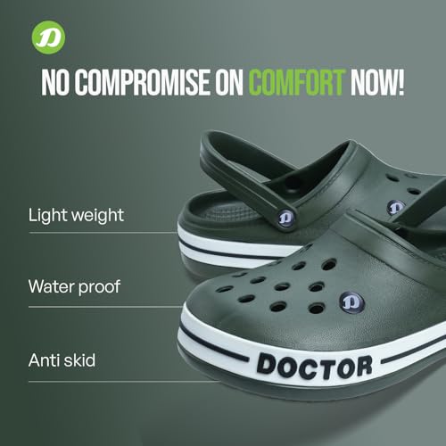 Image of DOCTOR EXTRA SOFT Men's Ultra Soft Casual Clogs /Sandals with Adjustable Back Strap for Adult | Comfortable | Light Weight | Stylish & Anti-Skid | Waterproof & Everyday Use Mules for Gents & Boys D-502