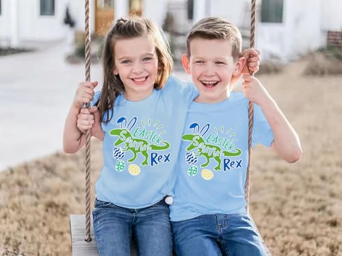 Easter Shirt for Toddler Boys Girls Eggs Hunt Bunny Outfits Digging Tractor Kids T-Shirt2