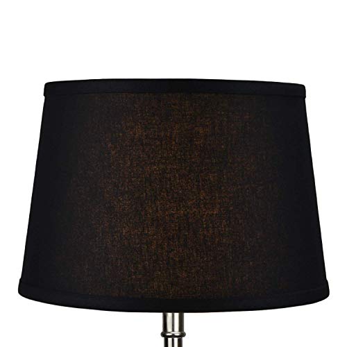 FenchelShades.com Set of 2 Lampshades 10" Top Diameter x 12" Bottom Diameter x 8" Slant Height with Washer (Spider) Attachment for Lamps with a Harp (Linen Black)