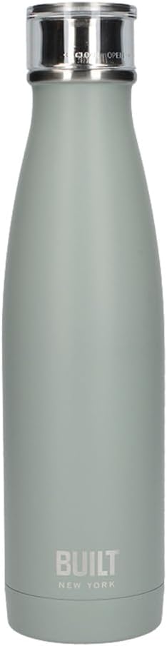 BUILT Perfect Seal Insulated Stainless Steel Water Bottle/Thermal Flask with Leakproof Cap, 480 ml (17 fl oz) - Matte Black