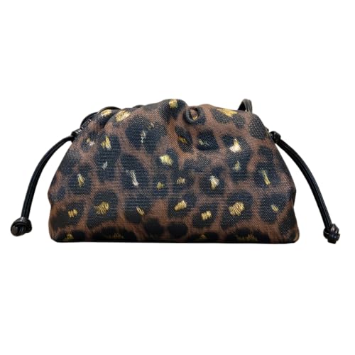 Pochette léopard haut de gamme et trousse de beauté chic plissée