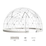 VEVOR Gartenkuppel, 2,9x1,7 m großes transparentes Blasenzelt für 2–4 Personen, geodätisches Kuppelgewächshaus mit Fenster, PVC-Zelt für Hinterhof, Terrasse, Camping, Party, Hochzeit