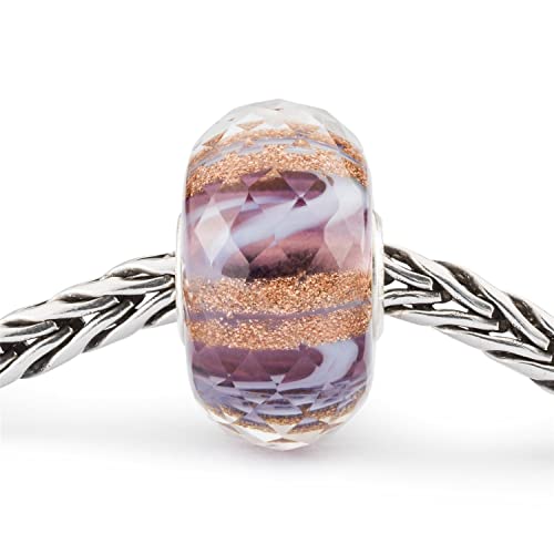 Cuentas de vidrio violeta Trollbeads Melodía TGLBE-30102 para pulseras de estilo diario 5