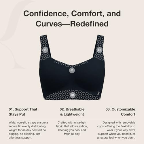 Image of Krvvy Ultrasoft Bralette | Wireless and Seamless Everyday Bra for Women | Full Coverage Slip-On Bralette with Removable Pads | Lightweight Comfort Fit