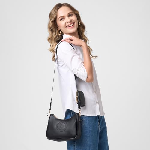 Image of Caprese Monroe Medium Crossbody Bag for Women | Sleek Monogram Sling Bag with Detachable Pouch | Adjustable and Detachable Strap Shoulder Bag for Everyday Use
