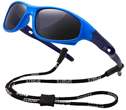 Coolsome Kids Flexible Polarized Uv Protection Sunglasses For Boys Girls Age 3-10 With Strap (Blue Ii) #TOP8