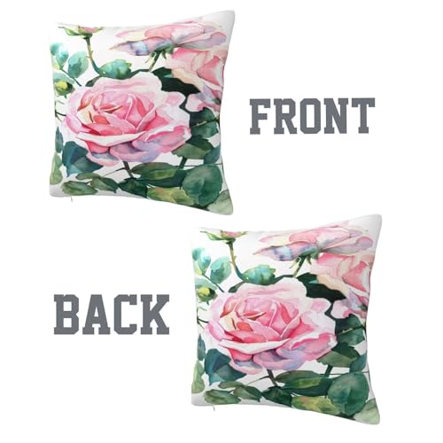 Housse de coussin 70x70 cm rose lot de 2 carrés pour canapé de salon