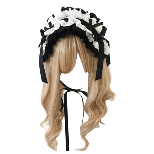 Diadema de Lolita Blanca Tocado de Mucama para Cosplay de Moda
