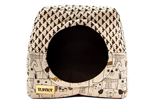 Luppet Toca e Cama Impermeável 2 em 1 com almofada para Cachorro ou Gato até 12kg Caramelo Pets G, B