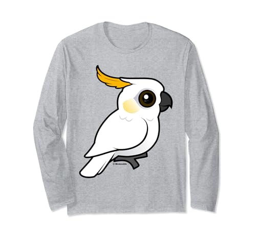 Cute Cartoon Yellow-crested Cockatoo Crest Relaxed Bird Long Sleeve T-Shirt