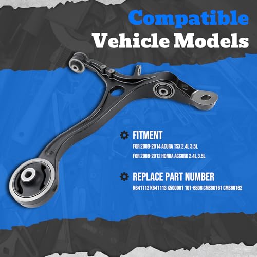 Bras de commande de suspension avant avec rotule K500081 pour Honda Accord 2.4 3.5 et Acura TSX - 2